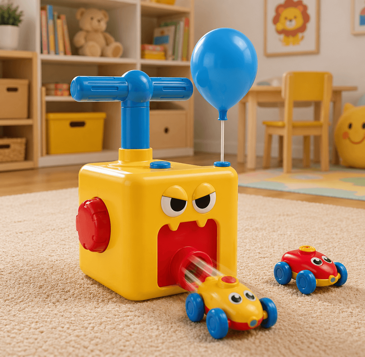 coche con globo amarillo