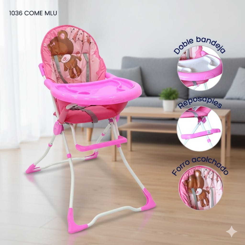 Silla Plegable Mlu Para Bebé 1036 Rosa