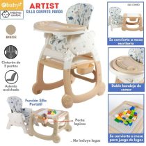 Silla Comedor 2 en 1 eBaby con Mesa de Juego para Bloques