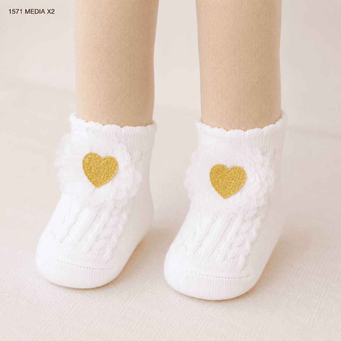 1571- TIERNAS Y ELEGANTES MEDIAS X2 PARA BEBE